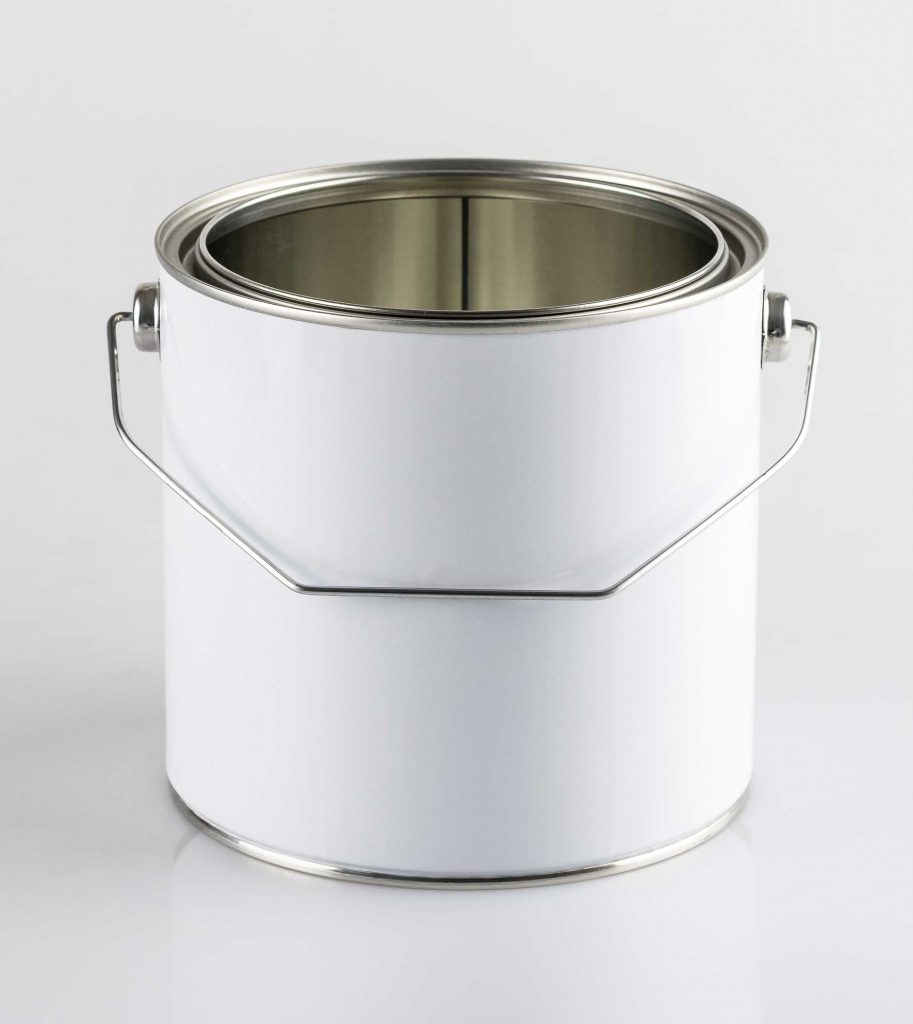Barattolo cilindrico in metallo Ø 165 mm con manico in metallo 